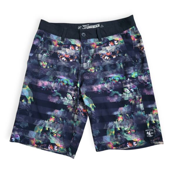 VANS Vanphibian Beflor Black Multicolor Board Shorts Wet/Dry Men Sz 32 - Picture 3 of 9